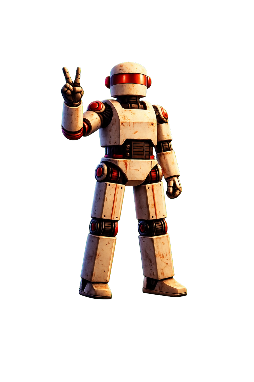 VOX001 raising a peace sign