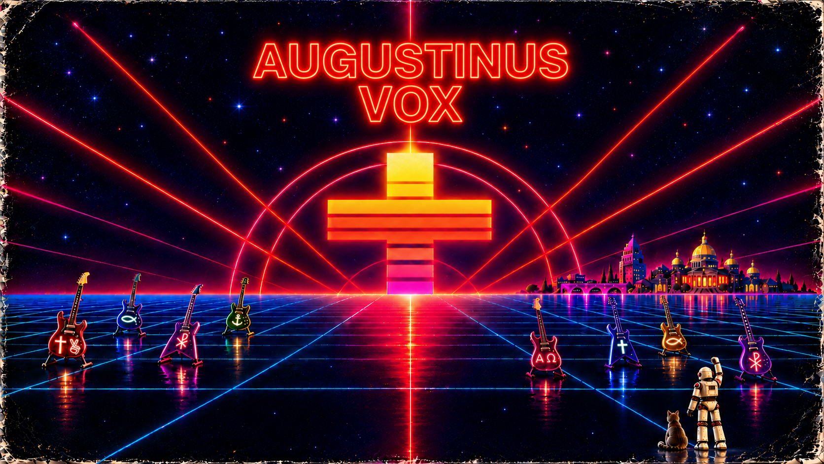 Augustinus Vox logo above More Than She Asked (ALIVE in Des Moines Version) neon single artwork